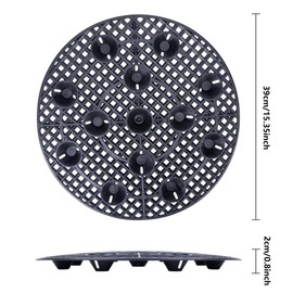 6Pack Large 15" Plant Level Pot Elevator, Heavy Duty Plant Stands, Plant Pot Saucer for Prevent Rot and Damage on Patio & Deck (40cm-6pcs, Black)