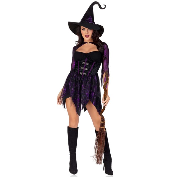 LEG AVENUE 2 PC Mystical Witch, includes dress with spiderweb