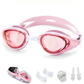 Nearsighted Swim Goggles, Anti-Fog, Dual Strap, Auto Buckle, Short Sighted Swimming Goggles for Men Women Adult Junior