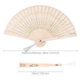6Pcs Hand Fans, Wedding Fans Decoration Folding Fans Hand Folding Fans Vintage Handheld Folding Fan Chinese Fan with Tassels for Men Women Wedding Party Gifts