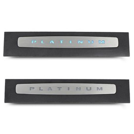 LQI LED Platinum Illuminated Front Door Sill Plates Compatible with Ford F250 F350 F450 F550 Super Duty Crew Cab Only 2017-2022 Left and Right LED Door Sills Plates Accessories