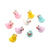JIHUOO 20 Pcs Mini Resin Duck Charms Colorful Pendants Jewelry