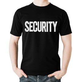 fresh tees Security T-Shirt 2 Sided Front Back Print | Event Safety Guard Staff | Graphic Tee for Men (Small,Black)