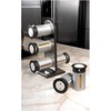 Zevro Powder Coated Metal Magnetic Spice Stand 6 Canisters, Silver/