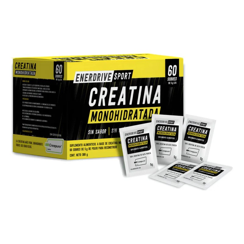 Creatina Monohidratada Creapure - 60 Sachets 5gr Sabor Sin Sabor