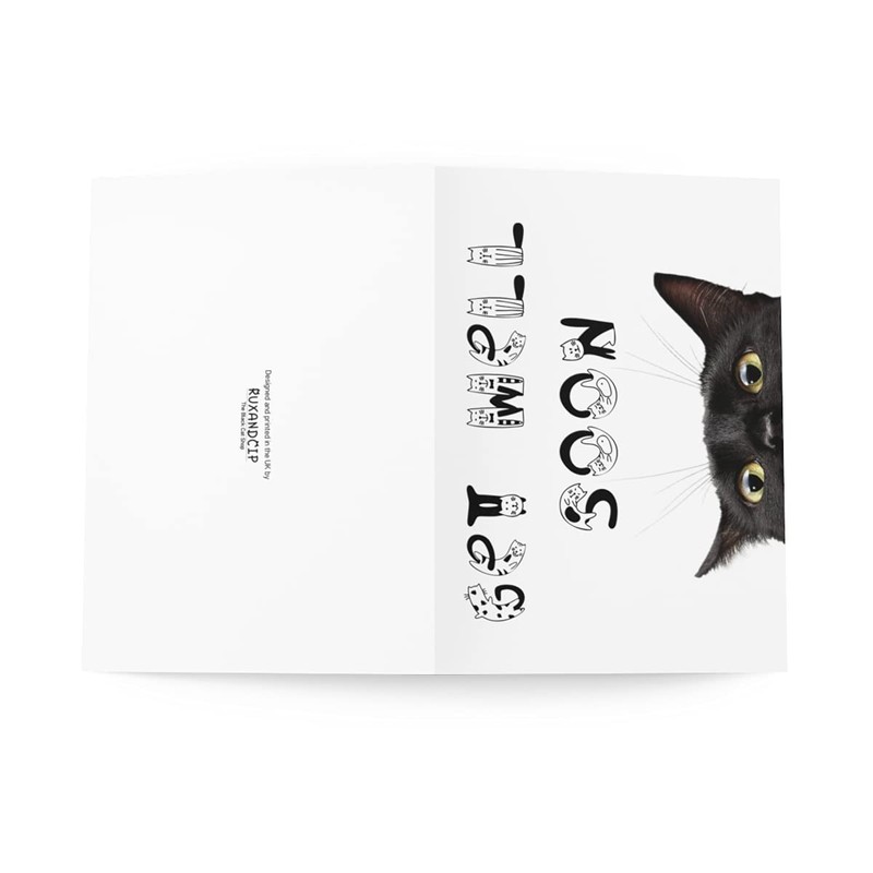 Get Well Soon Card with Black cat. Encouragement for operation