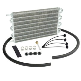 MAGQOO 8 Row Tube and Fin Transmission Cooler High Performance Aluminium Oil Cooler Kit w/ 10" Radiator Cooling Fan Universal