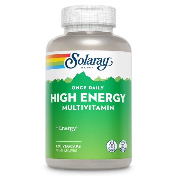 SOLARAY High Energy Multivitamin | Once Daily, Timed-Release Formula | Whole Food & Herb Base | Non-GMO