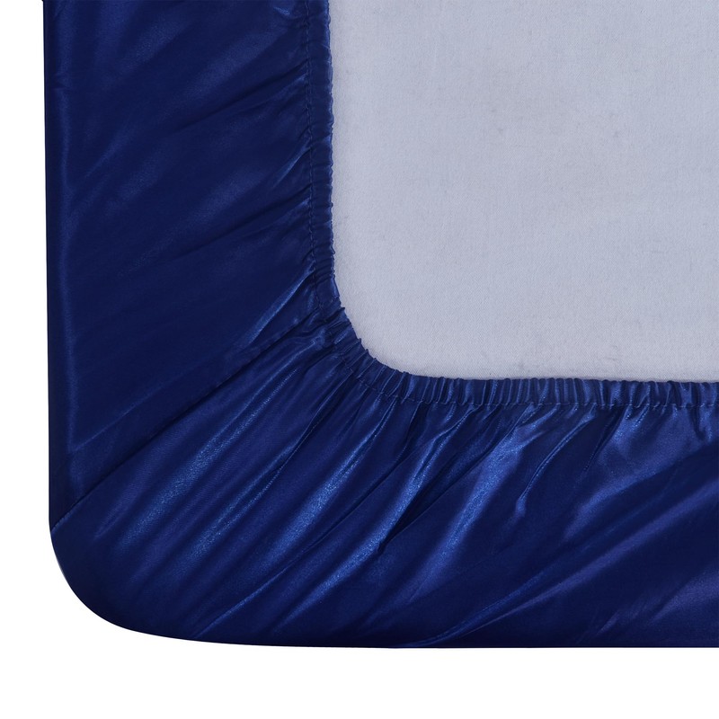 ROOEE Satin Silk Fitted Sheet with Pillowcase Set Breathable Soft