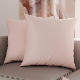 PETTI Artigiani Italiani - Pair of Pillowcases 65x65 cm in Microfiber, Bedroom Cushions, Sofa, Set of 2 Cushion Covers, Solid Color Pink Pillowcase, 100% Made in Italy