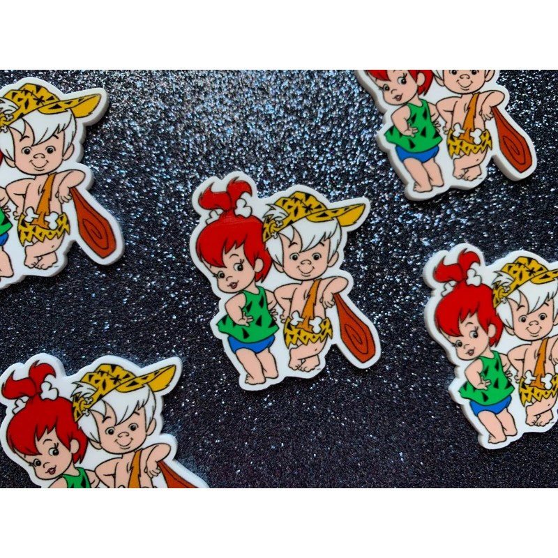 5pc. Pebbles and Bamm-Bamm, Planar Resin Flatback