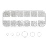 sourcing map Mixed Size 4-10mm Open Jump Rings Iron Round