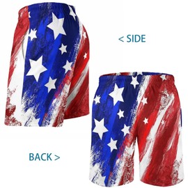 Lzzidou Men's American Flag Swim Trunks USA 4th of July Patriotic Board Shorts Quick Dry Lined Beach Shorts