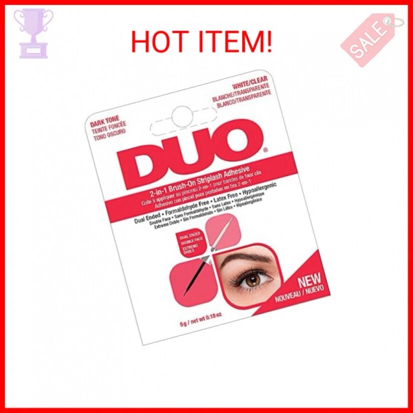 DUO Adhesives 2-in-1 Brush On Clear & Dark Adhesive, Dual-Ended