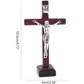 ZhangyiHot Crucifix Wall Cross Wooden Catholic Cross With Stand Religious Christian Standing Cross Church Home Ornaments For Prayers Wall Crosses Accents(ZS319)