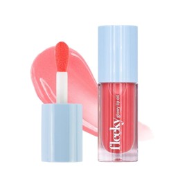 Fleeky Glowy Lip Oil - Natural & Nourishing Lip Oil - Lip Care for All Day - Light and Not Sticky - Melon Pink, Peach Pink, Berry Red (Melon Pink)