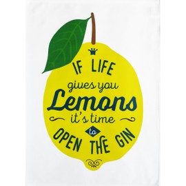 Half a Donkey If Life Gives You Lemons, It's time to Open The Gin - Large Cotton Tea Towel