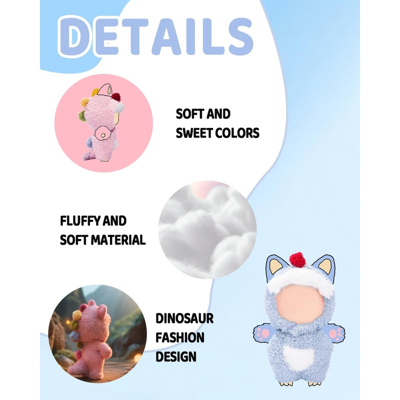 17cm (6.7inch) Doll Clothes, Outfits for Clothes Set, Dino Dolls