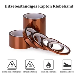 Misuyue 18 mm Kapton Tape, Heat Resistant Tape up to 300°C, 33 m / 108 ft Polyimide Film Insulation Tape for 3D Printer Soldering, Sublimation, Electronic Circuit Boards (Brew)