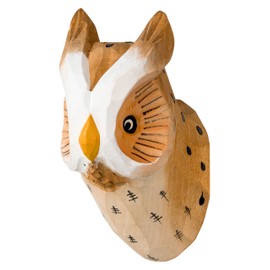 Wall Hooks, Forest Animals, Animal Heads, Wooden Coat Hooks, Set of 3: Owl, Rabbit, Fox, 9-11 x 8 cm