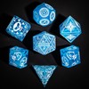 Cusdie 7-Piece Sharp Edges DND Dice Set with Pirate Design