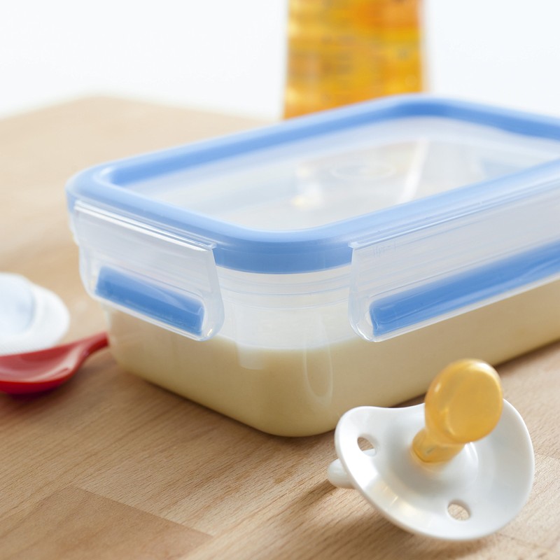 Emsa 508538 Rectangular Food Container with Lid, 0.55 Liter, Transparent