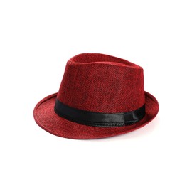 Coucoland Panama Hat - Men’s Mafia Gangster Fedora Trilby Bogart Hat - Men's 1920s Gatsby Costume Accessory -