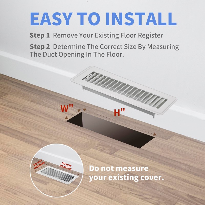 Howeall 2" x 10" 2 Pack Floor Vents Floor Registers,