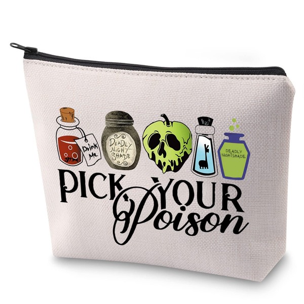 BAUNA Halloween Evil Queen Gift Villain Lover Gift Choose Your Gift Zip Bag Makeup Bag Halloween Party Handbag, Choose your poison