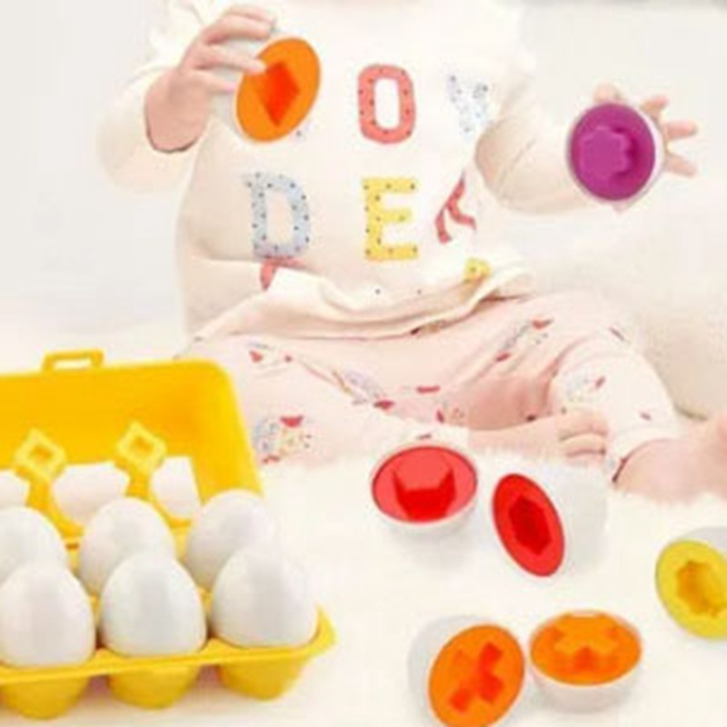 12pcs Matching Eggs Set Educational Early Learning Shapes Sorting Color