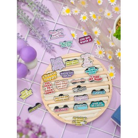 Kacctyen 23 Pcs Enamel Pins Bulk Inspirational Lapel Pin Alloy Brooches Backpack Badges Brooch Employee of The Month Lapel Decor for Backpacks, Jackets, Hats, Kids, Girls(Text Style)