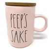 Rae Dunn PEEP'S SAKE Mug with wooden coaster lid -