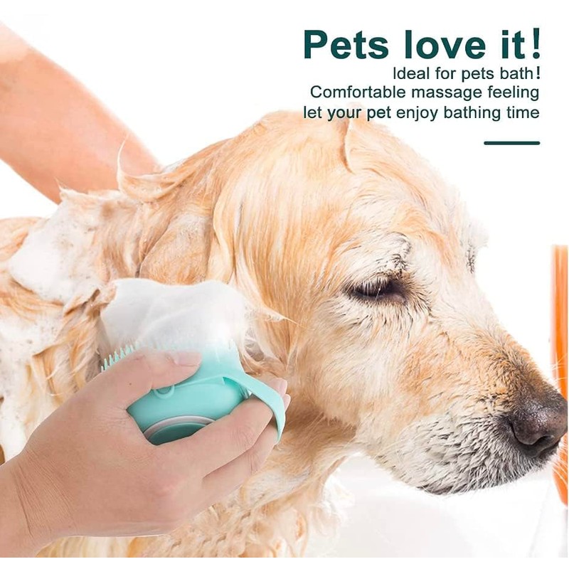Pet Bath Massage Brush Puppy Dog Cat Grooming Soft soap