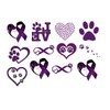 Paw Prints Collection (Paw Prints Temporary Tattoo Purple)