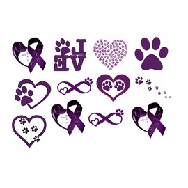 Paw Prints Collection (Paw Prints Temporary Tattoo Purple)