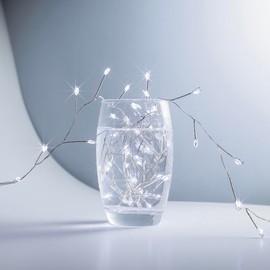 PCORES Fairy Lights Plug in, 33 Feet 300LED Cool White Silver Wire Firecracker Firefly Lights with Remote, Waterproof Copper Wire Lights for Bedroom Wreath Window Wedding Christmas Tree Decoration