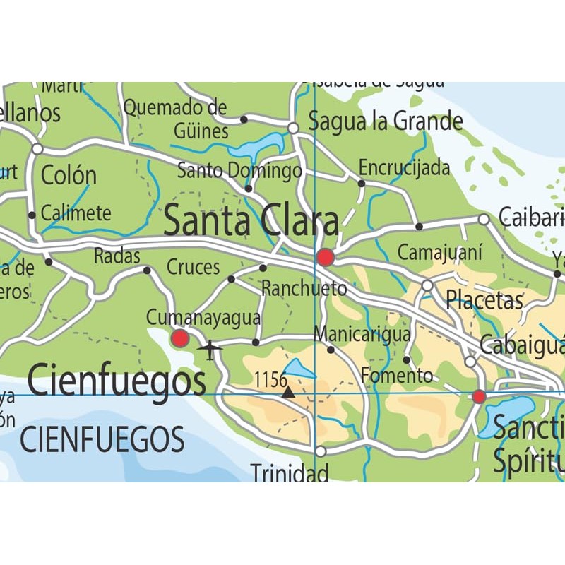 Cuba Physical Map - 23.3 x 16.5 Inches - Paper