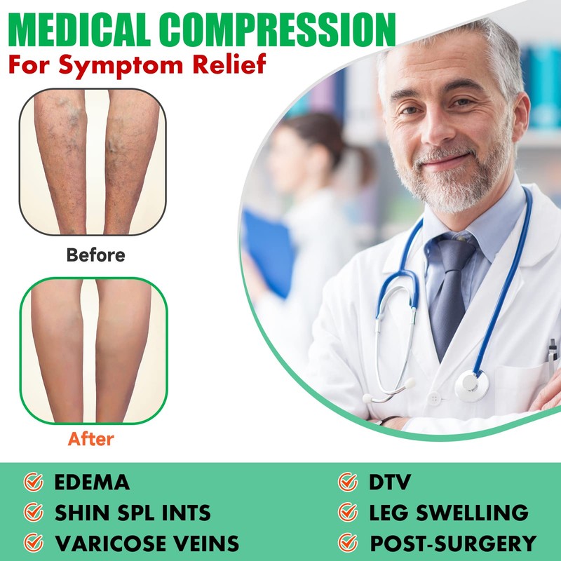 MGANG® Calcetines de compresión, 15-20 mmHg, medias graduadas de alta
