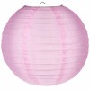 Quasimoon 4" Pink Round Nylon Lantern, Even Ribbing, Hanging Decoration