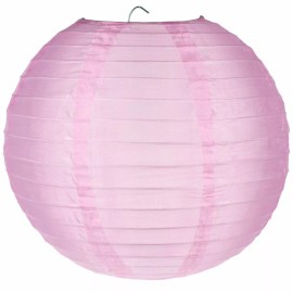 Quasimoon 4" Pink Round Nylon Lantern, Even Ribbing, Hanging Decoration (10 PACK)