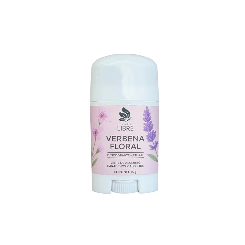 Desodorante Barra Natural Mujer, Verbena Floral, 45g, 2 Piezas