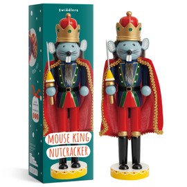 THE TWIDDLERS - Mouse King Nutcracker Soldier 30cm/ 12", Wooden Nutcracker Christmas Decorations, Classic Rat King Christmas Nutcrackers Figurine with Moving Parts, Casse Noisette de Noel in Gift Box