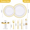 Goodluck 700 Piece Gold Plastic Dinnerware Set for 100 Guests,