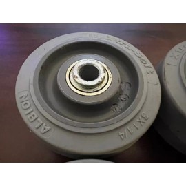 ALBION Set of 4 Albion Xtra-Soft Gray Replacement Rubber Wheels 3" x 1-1/4" Made in USA