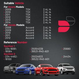 BDFHYK Oxygen Sensor Upstream Downstream O2 Sensor, Compatible with Acura TSX 2011-2013, Compatible with Honda Accord 2.4L 2008 2009 2010 2011 2012, 234-9091, 234-4462 Replacement 2PCS