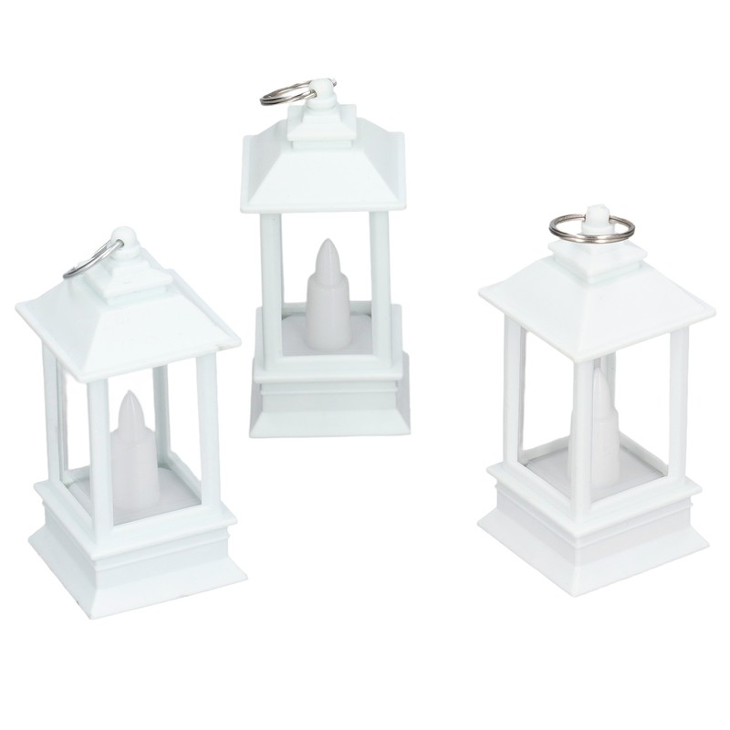 6PCS Ramadan Decorative Lights House Shape Plastic Wind Light Fireplace