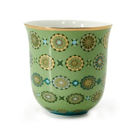 IMAGES D'ORIENT Gift Set 2 in 1 Metal Tins with 2 x 90 ml Porcalain Espresso Cups Mocha Cups Colourful Oriental Patterned