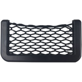 Simply NET01 Quality Storage Black Net Pocket, 15 x 8cm, Holding Phone Wallet Keys and Small Items, Attaching to Inside of Car Door, Tidy and Organized, Easily Fitted & Removed