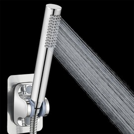 Voolan Full Metal Hand Shower, High Pressure Shower Heads, Simple Chrome Hand Shower with Teflon Tape, High Flow Even at Low Water Pressure, Round
