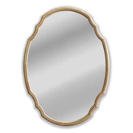 Chloe Lighting Reflection Contemporary Maple Wood Finish Oval Framed Wall Mirror 36'' Height